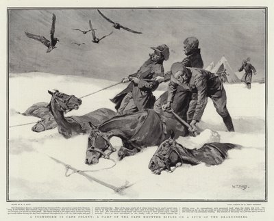 A Snowstorm in Cape Colony, a Camp of the Cape Mounted Rifles on a Spur of the Drakensberg by William T. Maud